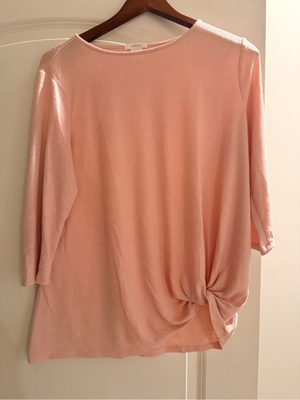 Matty M Blush Pink Twist-Front Tunic Top